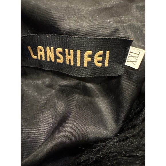 LANSHIFEI Black Shaggy Faux Fur Jacket Coat Women's XXL - Picture 4 of 8